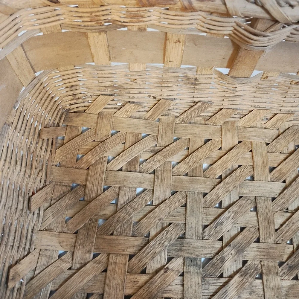 Vintage Woven Basket Goose Geese W/ Handle Large Cottage Core Rustic Farmhouse